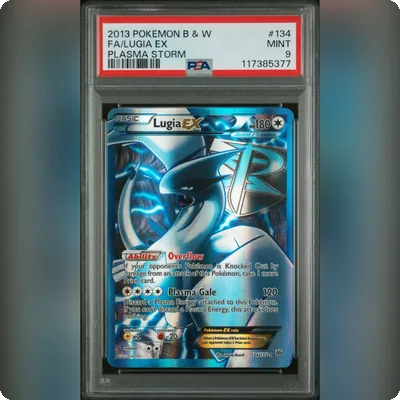 PSA 9 Lugia EX Full Art 134/135 B&W Plasma Storm 2013